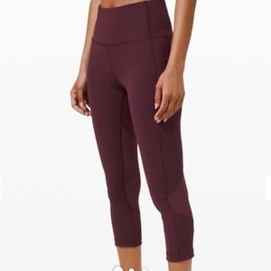 Lululemon NWT Pace Rival Crop CSSI Burgundy